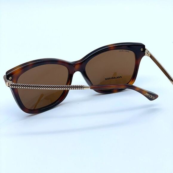 NEW JIMMY CHOO Shade/S C9B POLARIZED Havana Women Sunglasses - Picture 6 of 8